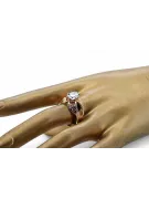 Kubické zirkonie. Originální produkt vinobraní 14k s růžovým zlatým prstenem. Vintage VRC135R